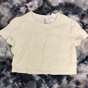 Lou & Grey Yellow Checkered Crop Top
